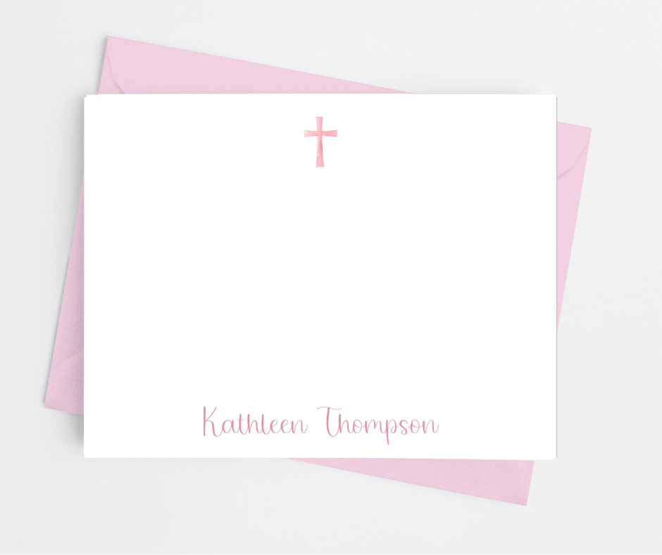 Pink Cross Flat Note Cards