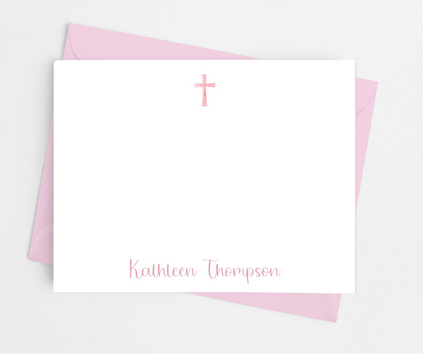 Pink Cross Flat Note Cards