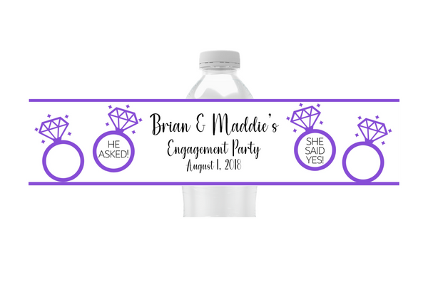 Engagement Ring Water Bottle Labels