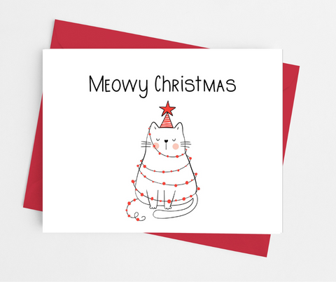 Meowy Christmas Note Cards