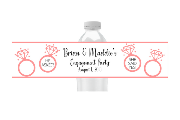 Engagement Ring Water Bottle Labels