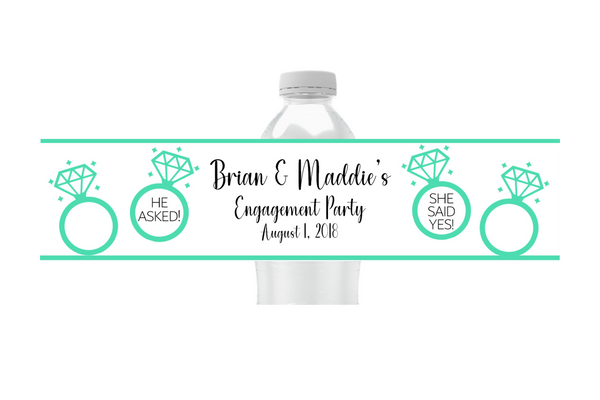 Engagement Ring Water Bottle Labels
