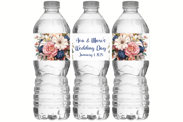Floral Water Bottle Labels