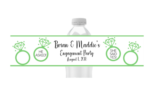Engagement Ring Water Bottle Labels