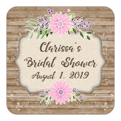 Rustic Floral Favor Stickers OR Tags