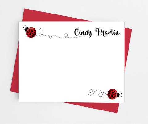 Ladybug Flat Note Cards