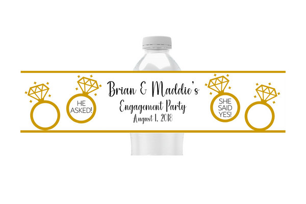 Engagement Ring Water Bottle Labels