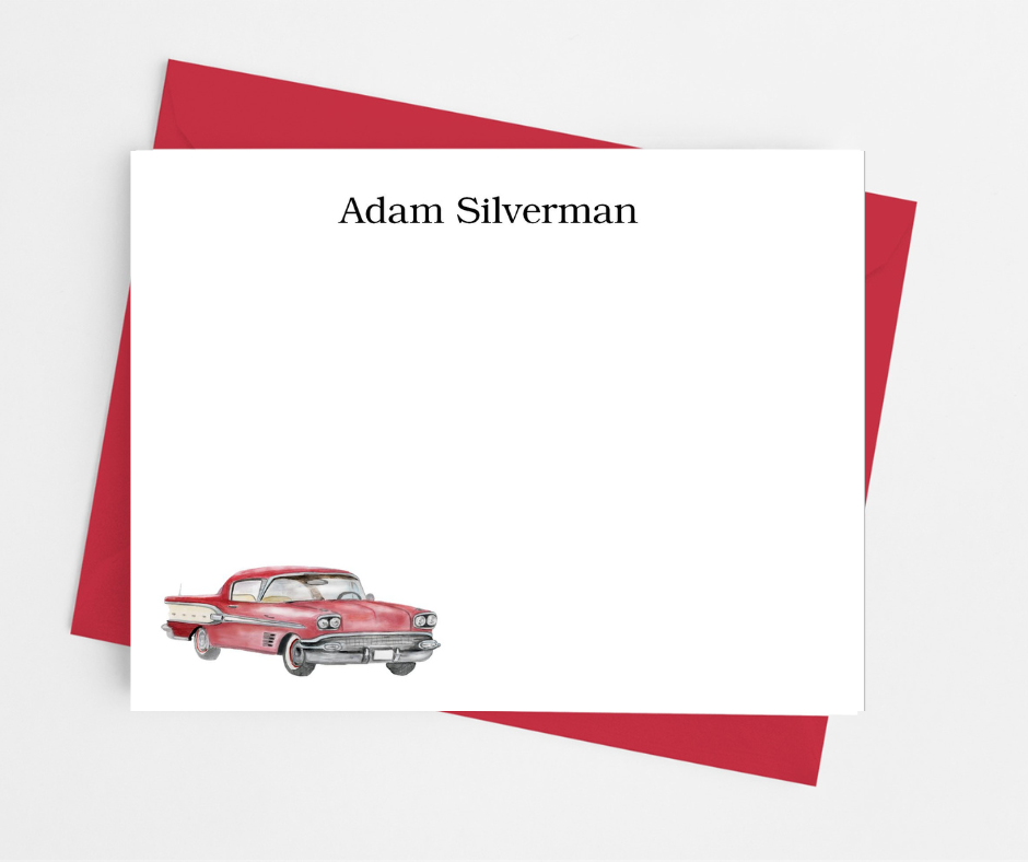 Vintage Classic Car Flat Note Cards