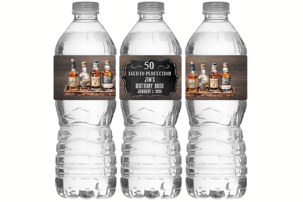 Whiskey Water Bottle Labels