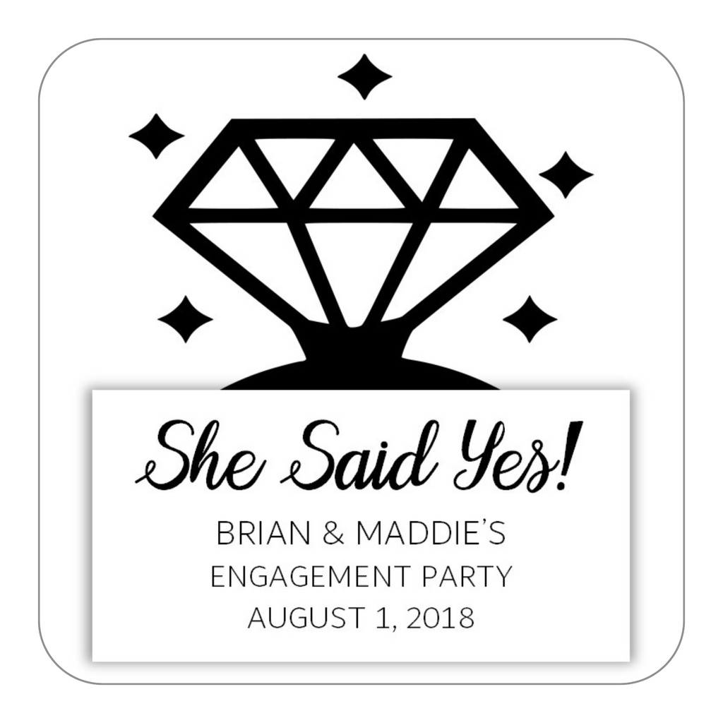 Engaged Rings Stickers Engagement Party Favor Stickers OR Tags | Labels | Cathy Wraps– Cathy ...