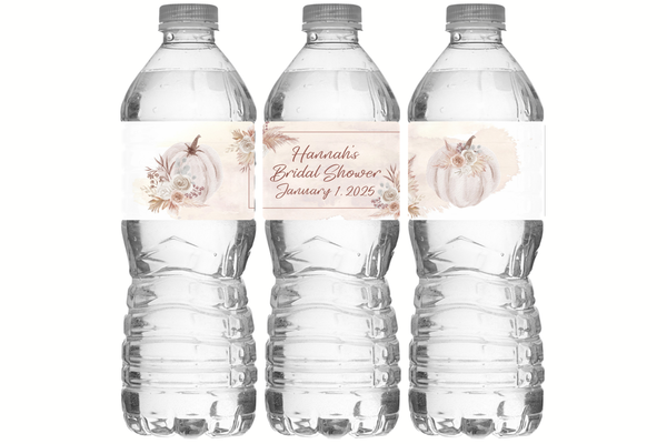 Boho Pumpkin Water Bottle Labels