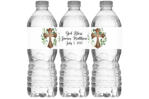 Religious Cross Water Bottle Labels