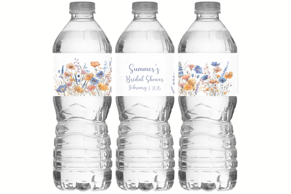 Wildflowers Water Bottle Labels