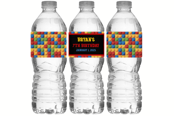 Building Block Water Bottle Labels