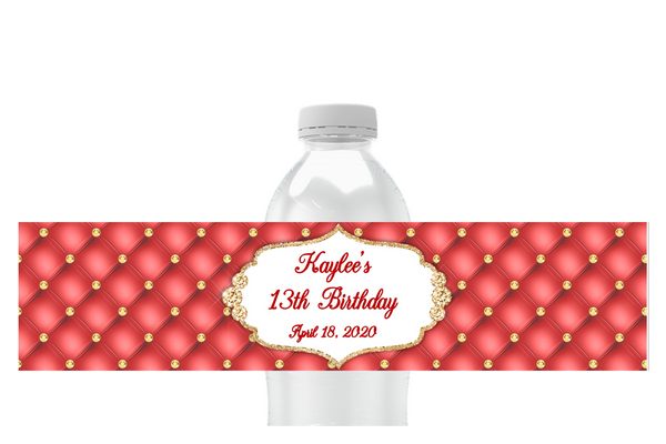 Tufted Elegance Water Bottle Labels