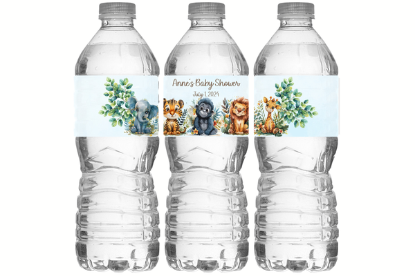 Jungle Animal Water Bottle Labels