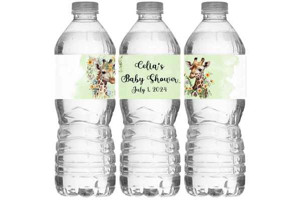 Giraffe Water Bottle Labels