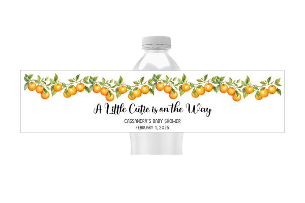 Little Cutie Orange Water Bottle Labels