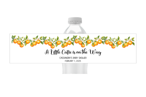 Little Cutie Orange Water Bottle Labels