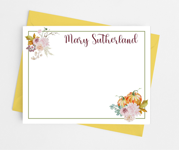 Fall Floral Flat Note Cards