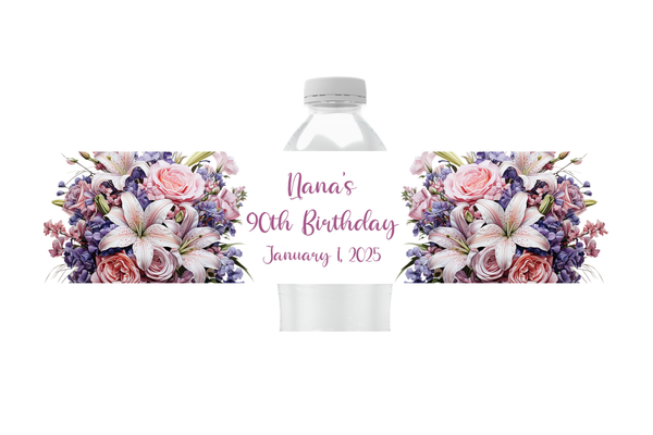 Floral Water Bottle Labels