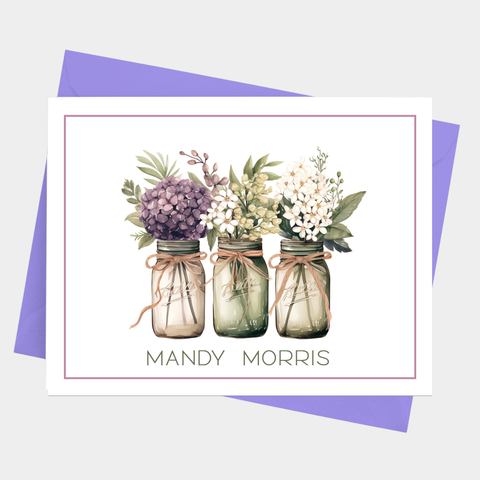 Floral Mason Jar Note Cards