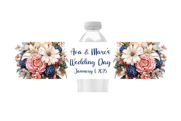 Floral Water Bottle Labels