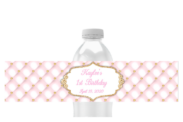 Tufted Elegance Water Bottle Labels