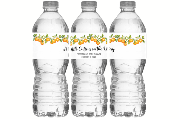 Little Cutie Orange Water Bottle Labels