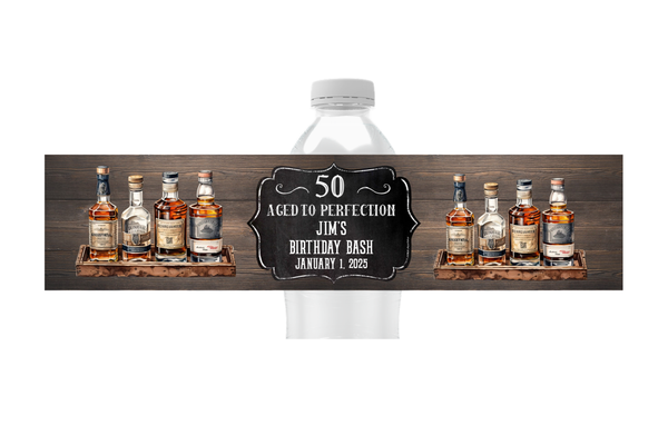 Whiskey Water Bottle Labels