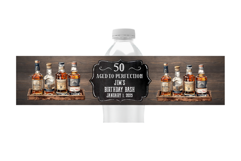 Whiskey Water Bottle Labels