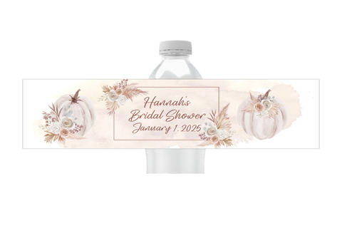 Boho Pumpkin Water Bottle Labels