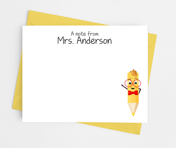 Pencil Pal Flat Note Cards