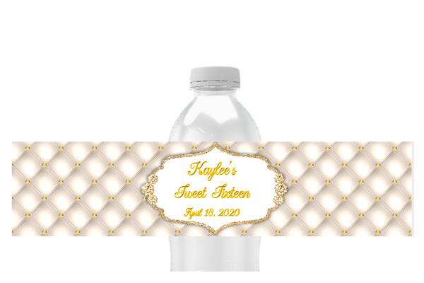 Tufted Elegance Water Bottle Labels