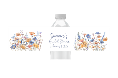 Wildflowers Water Bottle Labels