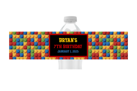 Building Block Water Bottle Labels
