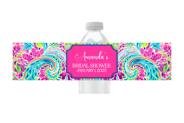 Preppy Paisley Water Bottle Labels