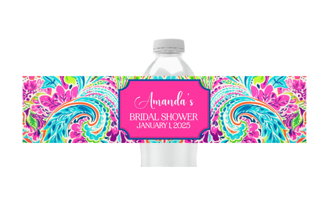 Preppy Paisley Water Bottle Labels