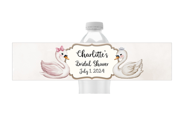 Swan Water Bottle Labels