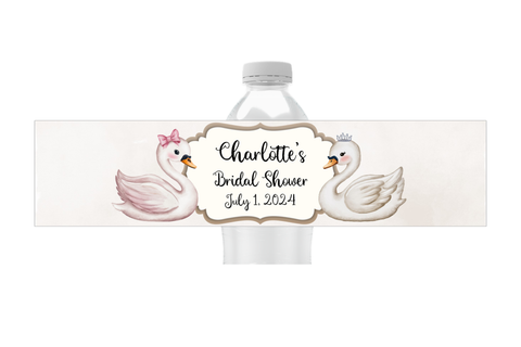 Swan Water Bottle Labels
