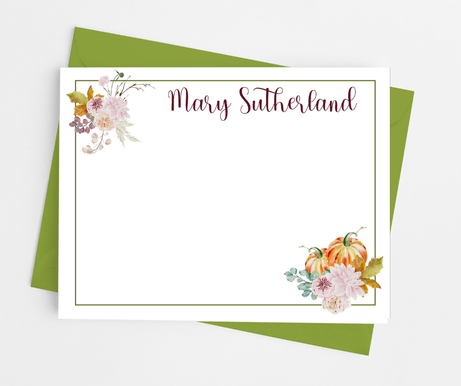 Fall Floral Flat Note Cards