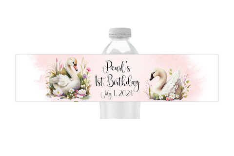 Swan Water Bottle Labels