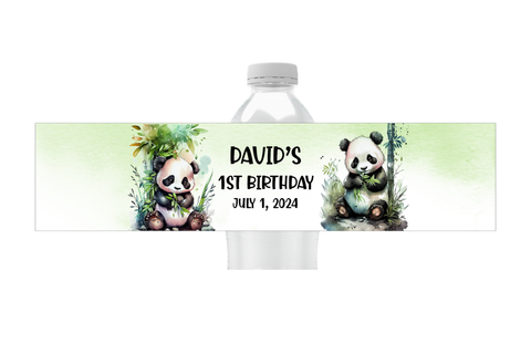 Panda Water Bottle Labels