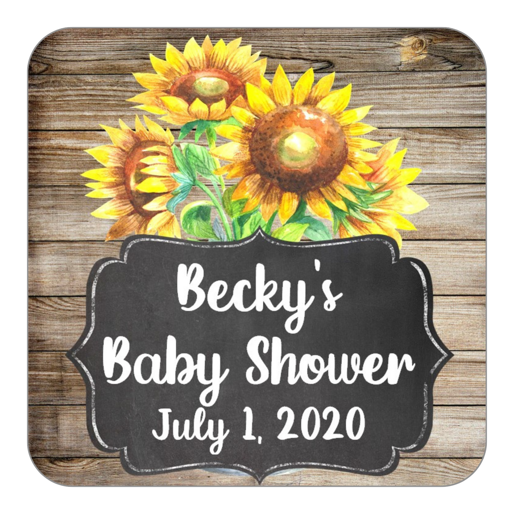 Rustic Sunflower Favor Stickers OR Tags