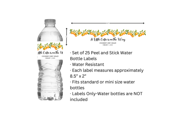 Little Cutie Orange Water Bottle Labels