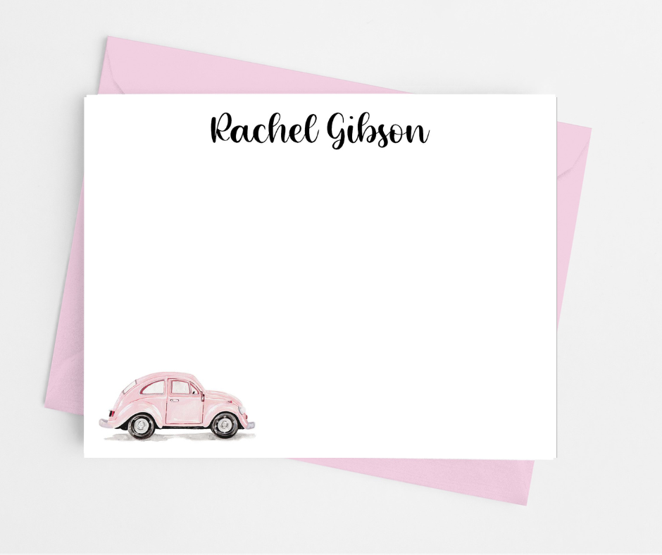 Pink Punch Buggy Flat Note Cards