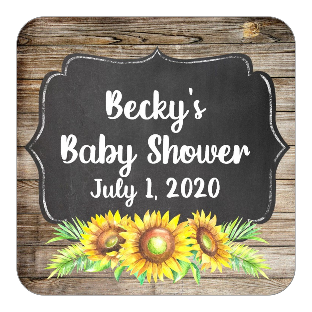 Rustic Sunflower Favor Stickers OR Tags