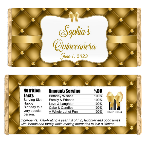 Elegant Gold Candy Bar Wrapper