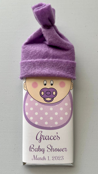 Baby Shower Favor Candy Bar with Hat