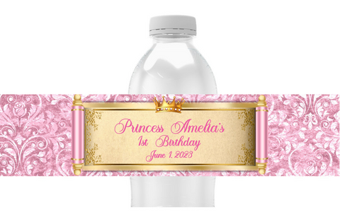 Royal Princess Water Bottle Labels